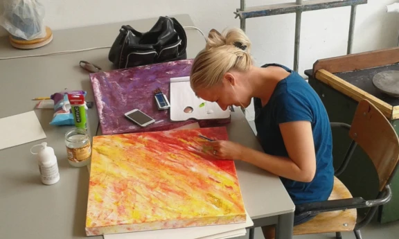 Afbeelding van de werkplek 'Atelier 't Duifje'.